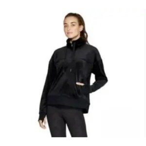 Champion C9 Sweatshirt Women's‎ Large Black Velour 1/4 Zip Performance Pullover